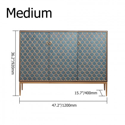 HMR Modern 47" Sideboards Buffet with Doors & Shelves - Blue