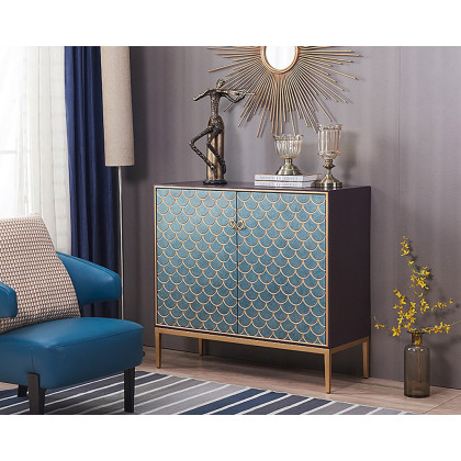 HMR Modern 39" Sideboards Buffet with Doors & Shelves - Blue
