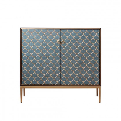HMR Modern 39" Sideboards Buffet with Doors & Shelves - Blue