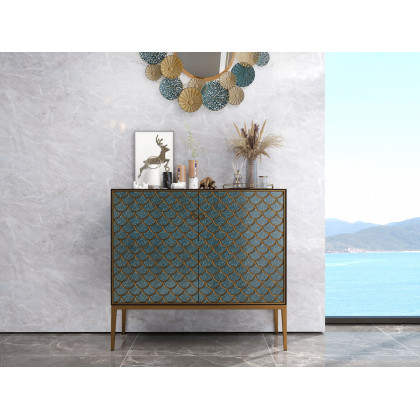 HMR Modern 39" Sideboards Buffet with Doors & Shelves - Blue