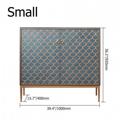 HMR Modern 39" Sideboards Buffet with Doors & Shelves - Blue