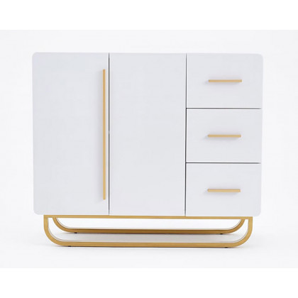 HMR - Nordic Buffet with Doors and Drawers and Adjustable Shelf in Small in White, 41.3"W