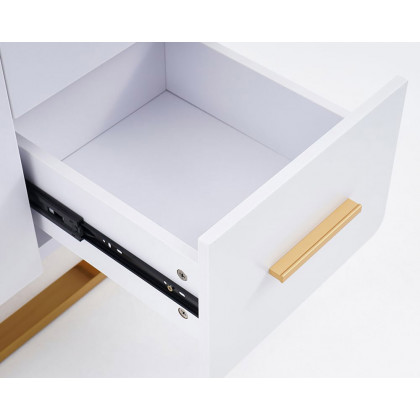 HMR - Nordic Buffet with Doors and Drawers and Adjustable Shelf in Small in White, 41.3"W