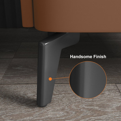 HMR Nightstand with 2-Drawer - Orange, Faux Leather