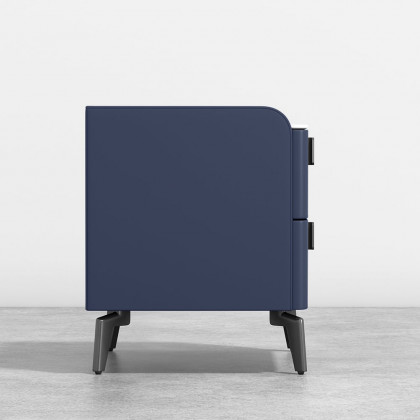 HMR Nightstand with 2-Drawer - Blue, Faux Leather