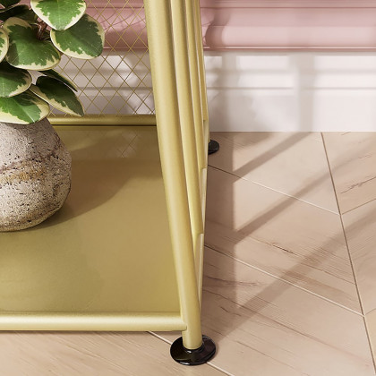 HMR - Nightstand Cactus Shape Shelf Metal in Gold