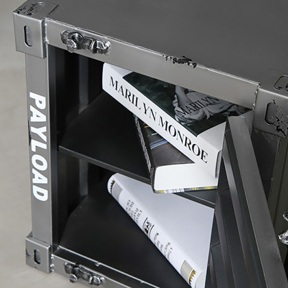 HMR Ctainer Series Industrial Nightstand with Storage/Shelf - Gray