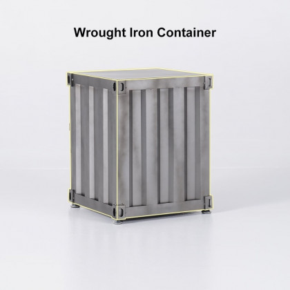 HMR Ctainer Series Industrial Nightstand with Storage/Shelf - Gray