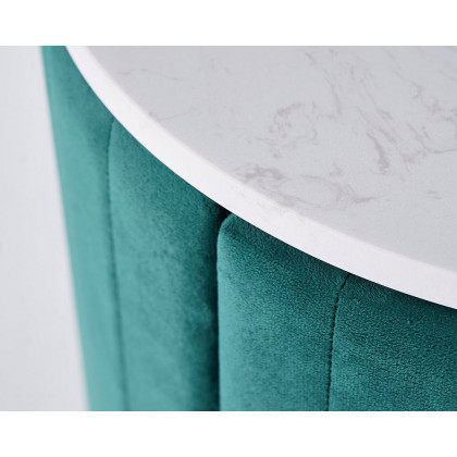 HMR 3-Drawer Round Nightstand - Green, Velvet