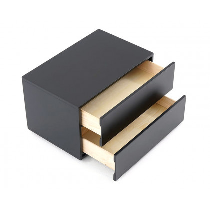 HMR - 24" Minimalist 2-Drawer Nightstand in Black