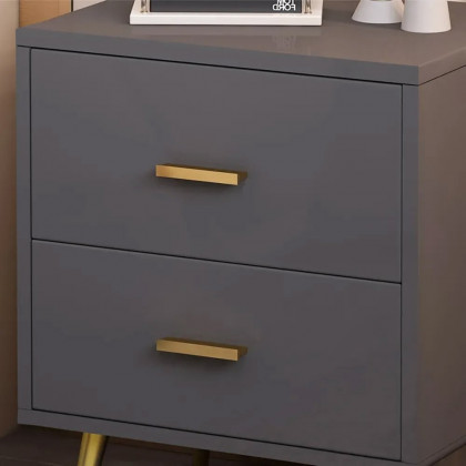 HMR Modern Nightstand with Gold Legs - Gray