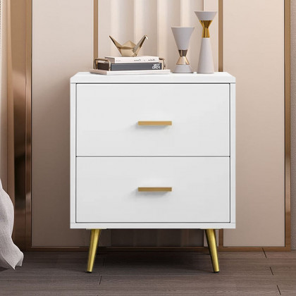 HMR - Modern Nightstand with Gold Legs
