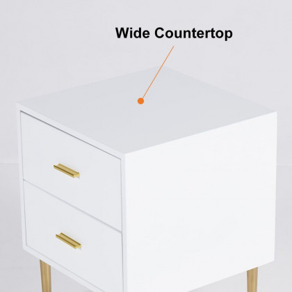 HMR - Modern Nightstand with Gold Legs