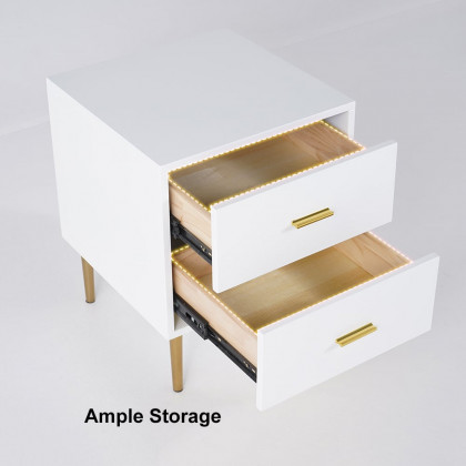 HMR - Modern Nightstand with Gold Legs