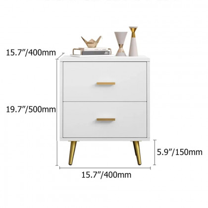 HMR - Modern Nightstand with Gold Legs