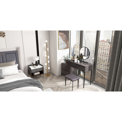 HMR - Modern Nightstand with Charger & Light