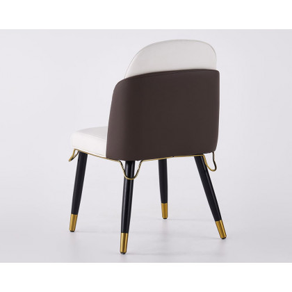 HMR Modern Dining Chairs with PU Leather Upholstery (Set of 2) - Warm White