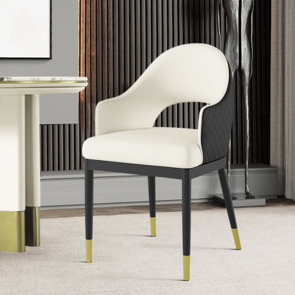HMR - Modern Dining Chair with PU Leather Upholstery (Set of 2)
