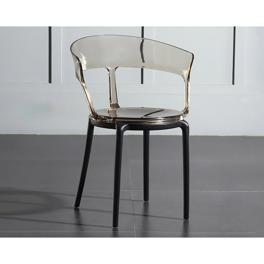 HMR Modern Acrylic Dining Chairs - Amber