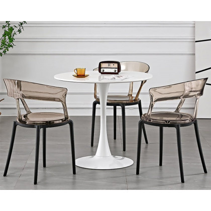 HMR Modern Acrylic Dining Chairs - Amber