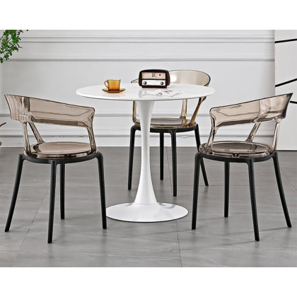 HMR Modern Acrylic Dining Chairs - Amber