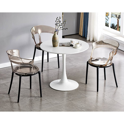 HMR Modern Acrylic Dining Chairs - Amber