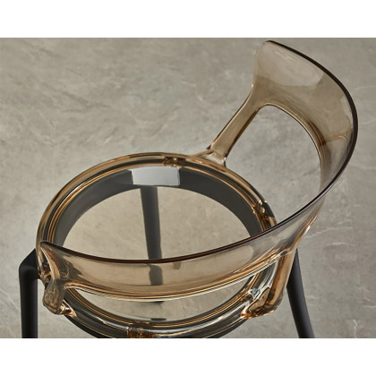 HMR Modern Acrylic Dining Chairs - Amber