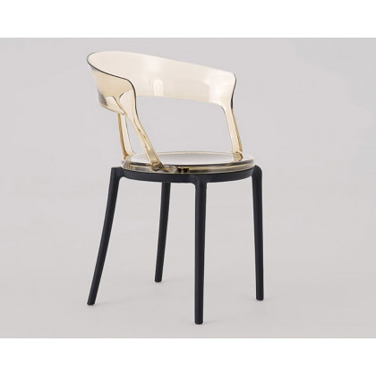 HMR Modern Acrylic Dining Chairs - Amber