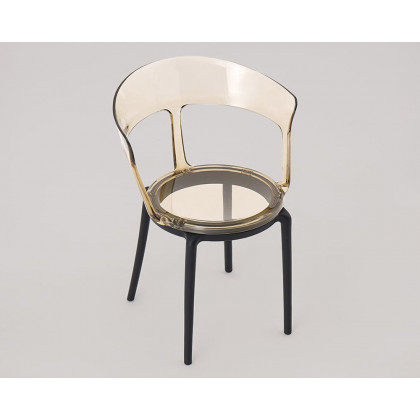 HMR Modern Acrylic Dining Chairs - Amber