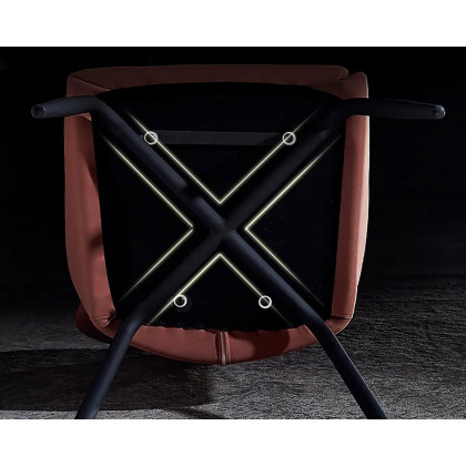 HMR Modern Dining Chair with PU Leather Upholstery (Set of 2) - Orange