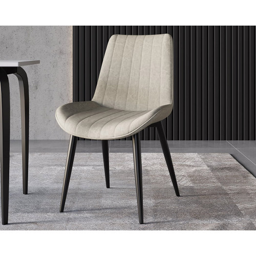 HMR Modern Dining Chairs with PU Leather Upholstery (Set of 2) - White