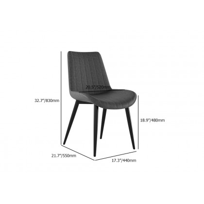 HMR - Modern Dining Chairs with PU Leather Upholstery Set of 2