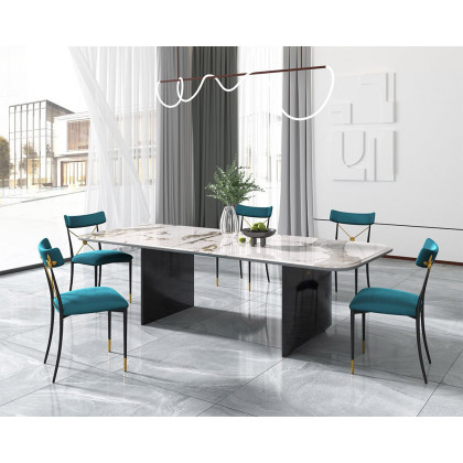 HMR - Mid-Century Modern Dining Chairs with Velvet Upholstery