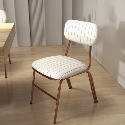 HMR Modern Dining Chairs with Faux Leather Upholstery (Set of 2) - White
