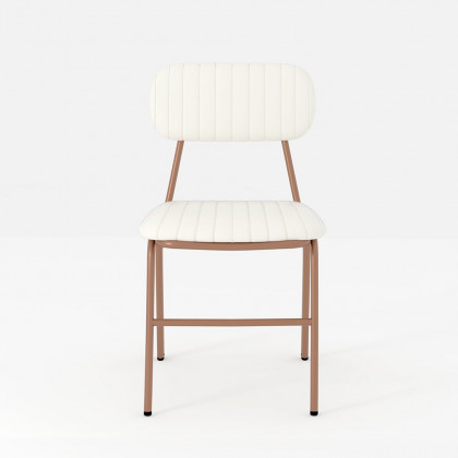 HMR Modern Dining Chairs with Faux Leather Upholstery (Set of 2) - White