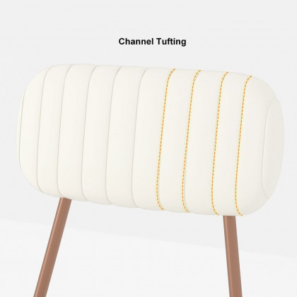 HMR Modern Dining Chairs with Faux Leather Upholstery (Set of 2) - White