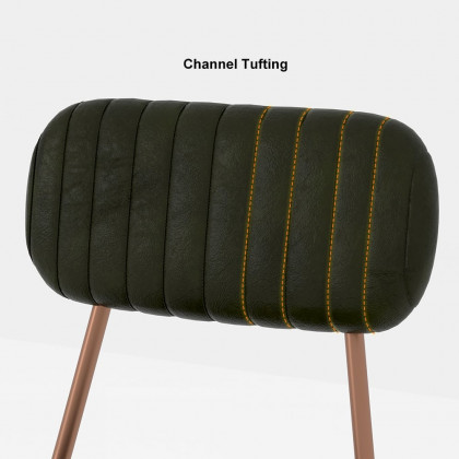 HMR Modern Dining Chairs with Faux Leather Upholstery (Set of 2) - Black