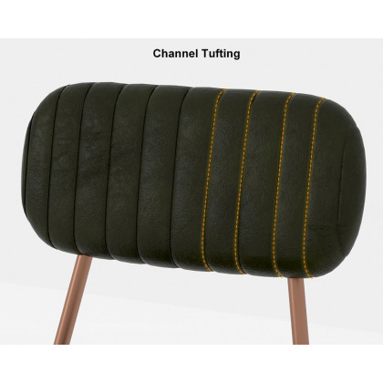 HMR Modern Dining Chairs with Faux Leather Upholstery (Set of 2) - Black