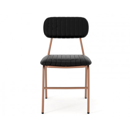 HMR Modern Dining Chairs with Faux Leather Upholstery (Set of 2) - Black