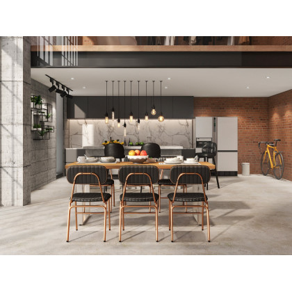 HMR Modern Dining Chairs with Faux Leather Upholstery (Set of 2) - Black