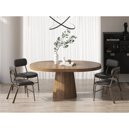 HMR Modern Dining Chairs with Faux Leather Upholstery (Set of 2) - Black
