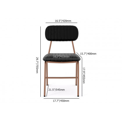 HMR Modern Dining Chairs with Faux Leather Upholstery (Set of 2) - Black