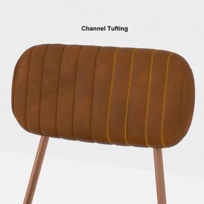 HMR Modern Dining Chairs with Faux Leather Upholstery (Set of 2) - Brown