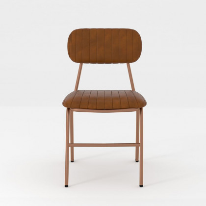 HMR Modern Dining Chairs with Faux Leather Upholstery (Set of 2) - Brown