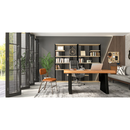HMR Modern Dining Chairs with Faux Leather Upholstery (Set of 2) - Brown