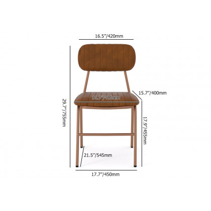 HMR Modern Dining Chairs with Faux Leather Upholstery (Set of 2) - Brown