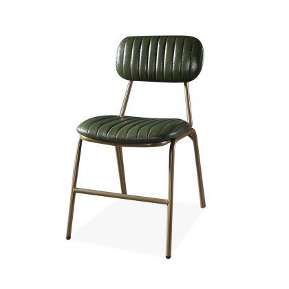 HMR Modern Dining Chairs with Faux Leather Upholstery (Set of 2) - Green