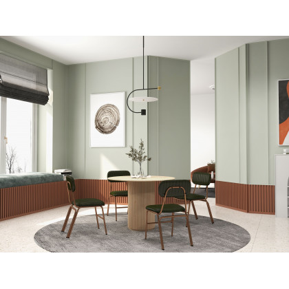 HMR Modern Dining Chairs with Faux Leather Upholstery (Set of 2) - Green