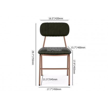 HMR Modern Dining Chairs with Faux Leather Upholstery (Set of 2) - Green