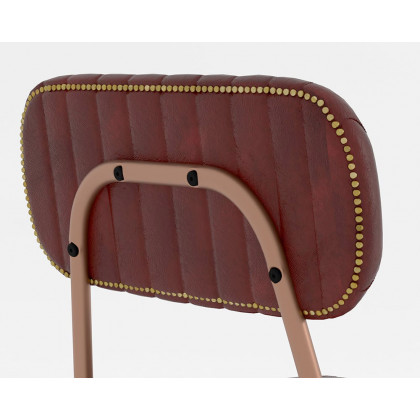 HMR Modern Dining Chairs with Faux Leather Upholstery (Set of 2) - Wine Red